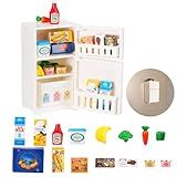Ouliget Miniature Model Refrigerator Fridge Magnet,Unique Novelty Cute Mini Fridge Magnet,Mini Refrigerator Miniature Furniture Dollhouse Set for Kitchen Ornament Party Play,16Pieces