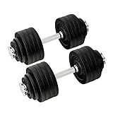 Yes4All 105 LB Adjustable Dumbbell Set, Cast Iron Weights for Home Gym with Bars, Plates, Collars, Hand Weights Dumbbells Set