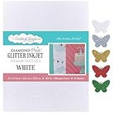 Cardstock Warehouse Diamond Print Inkjet Glitter - Premium White Glitter Cardstock Paper – 15 Sheets, 8.5 x 11" - 104 lb/280 GSM for Inkjet Printing, Die-Cutting, Card Making, Crafts, and DIY Projects