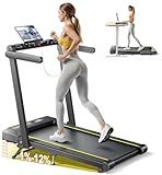 TOPUTURE Walking Pad Treadmill with 12% Incline, 4 in 1 Folding Treadmill for Home/Office with Handle Bar, 2.5HP Under Desk Treadmills Portable Walking Pad with App & Bluetooth Speaker, 0.6-10MPH