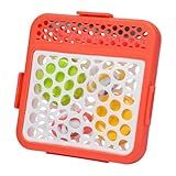 HOZETOKE Dishwasher Basket for Small-Item, Silicone Mesh Dishwasher Storage Basket for Clean, Store and Organize Baby Bottle Accessories, BPA-free, Red