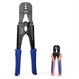 iCrimp Wire Rope Crimping Tool for Aluminum Loop Sleeve, Two Barrel Ferrule, Oval Sleeves, 3/64 in to 1/8 in, Swaging Tool Kit with Wire Rope Cutter