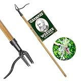 Grampa's Weeder - The Original Stand Up Weed Puller Tool with Long Handle - Made with Real Bamboo & 4-Claw Steel Head Design - Easily Remove Weeds Without Bending, Pulling, or Kneeling.