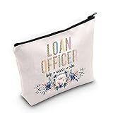 WZMPA Loan Officer Cosmetic Makeup Bag Banker Appreciation Gift Loan Officer Help Advise Care Floral Makeup Zipper Pouch Bag For Mortgage Broker (Loan Officer Help)