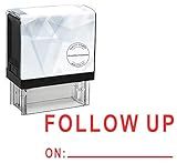 StampExpression - Follow UP On with Line On with Line Office Self Inking Rubber Stamp - Red Ink (A-5862)