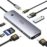 Selore USB C Docking Station Dual HDMI Monitor, USB C to Dual HDMI Adapter with 4K@60Hz HDMI, 100W PD, SD/TF, USB A&C 3.0 Ports, Laptop Docking Station for Dell XPS/HP/Lenovo/Surface/Yoga etc