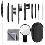 Hearing Aid Cleaning Kit 13 Pcs Hearing Aid Cleaner Black Hearing Aid Cleaning Tools,Hearing Aids Cleaning Kit Includes Hearing Aid Cleaning Brush,Magnifier,Ventilation Rod,Screwdriver,Storage Bag