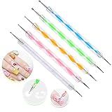 5 pc 2 Way Dotting Pen Tool Nail Art Tip Dot Paint Manicure kit (5PC)