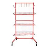 LAUCO Heavy Duty Parts Management Cart – 3-Shelf Rolling Tool Storage Rack with Locking Wheels, Industrial Metal Wire Shelving Unit for Garage, Workshop, Auto Shop, 31" x 41.5" x 74.5" - [7755 A & B]