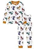 PATPAT Toddler Kids Pajama Sets with Bamboo Viscose - 2 Pieces Soft Snug Fit Pjs for Boys and Girls,All-Season Comfort Sleepwear, Yellow Construction, Size 4T