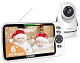 OKAIDI Baby Monitor No WiFi, 6" Extra-Large IPS Screen with 30-Hrs Battery, 1000ft Baby Monitor with Camera and Audio, Remote Pan-Tilt-Zoom Camera for Baby/Pet/Elderly, 2-Way Talk, Night Vision, VOX