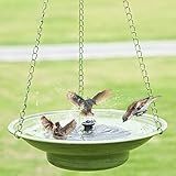 30" H*12.4" W Solar Fountain Hanging Bird Bath, Metal Bird Bath Bubbler, Outdoor Bird Bath Bowl, for Outdoors Garden Patio Decor.