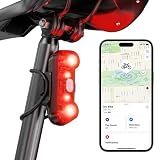 Chtoocy Bike Tail Light with Bike Tracker, GPS Real-Time Track (iOS Only, Work with Apple Find My), 3 Light Modes, Rechargeable Type-C, IPX6 Waterproof, Cycling Safety Rear Bike Light for Night Riding