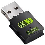 USB WiFi Bluetooth Adapter, 600Mbps Dual Band 2.4/5Ghz Wireless Network External Receiver, Mini WiFi Dongle for PC/Laptop/Desktop