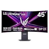 LG 45GX950A-B 45-inch Ultragear 5K2K WUHD (5120 x 2160) OLED Curved Gaming Monitor, Dual-Mode, 165Hz, 0.03ms, NVIDIA G-Sync, AMD FreeSync Premium Pro, HDR True Black 400, USB Type-C 90W, DP2.1