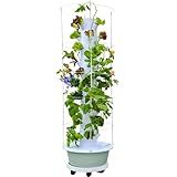 Hydroponic Growing System Kit, Vertical Hydroponic Tower with Trellis, Indoor & Outdoor Herb Garden, Vegetable Tower with 40 Planting Pods, Automatic Timer, Ideal for Gardeners & Beginners