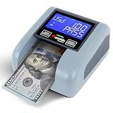 Cassida Quattro Fast Automatic Currency Counterfeit Detector with Advanced Sensors (UV,MG,IR,MT,Thickness,Size) - All-Orientation Feeding - Rechargeable Battery - 3.5" Value (Pass/Fail + UV/MG)