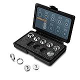 POWERTEC Router Guide, Router Bushing Guide Set, Router Template Guide 10 Pcs w/Storage Case, Fits Porter Cable Style Router Sub Base Plate. Size 5/16" to 1" Router Inlay Kit for Woodworking (71051)