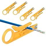 4 Pack Mini Wire Stripper Portable Crimping Tool Network Wire Stripper, Punch Down Cutter for Network Wire Cable, RJ45/Cat5/CAT-6, Telephone and Computer UTP Cable
