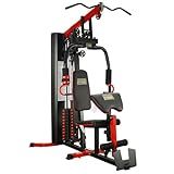 Fitvids Multifunctional Home Gym Equipment with 122.5 lbs Weight Stack, Full Body Workout Weight Machine, All in One Exercise Equipment with Pulley System for Home Gym Strength Training