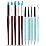 Yagugu Silicone Clay Sculpting Tool - 10Pcs Modeling Dotting Tool for Pottery Craft, Rock, Nail, Blending, Drawing
