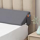 Vekkia Queen Bed Wedge Pillow for Headboard Gap/Bed Gap Filler to Cover 0-6" Gap Between Headboard and Mattress, 60"x10"x6"-Gray