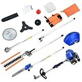 GTHAN STORE 5 in 1 Multi Functional Trimming Tools 41.5cc Gas Hedge Trimmer Weed Eater String Trimmer Brush Cutter Pole Saw for Tree Trimming Grass Brush Cutting
