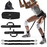 Vertical Jump Trainer Leg Strength Ankle Resistance Bands Set with Cuffs Workout Equipment for Leaping Fitness Basketball Volleyball Football Tennis Jumping Strength Training Equipment