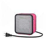 Amazon Basics Ceramic Space Heater, Portable Mini Heater for Office Desk, Indoor Use, 500W, With Tip-Over Protection, Lightweight 1.4 lbs, Pink, 5.9 x 3.2 x 6 inches
