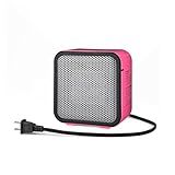 Amazon Basics Ceramic Space Heater, Portable Mini Heater for Office Desk, Indoor Use, 500W, With Tip-Over Protection, Lightweight 1.4 lbs, Pink, 5.9 x 3.2 x 6 inches
