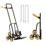 Stair Climbing Cart, 440 lbs Capacity Stair Climber Dolly, Hand Truck with Stair-Climbing Wheels & One-Touch Retractable Handle, Thickened Upgraded Steel Tube Folding Stair Climbing