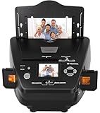 Photo and Slide Scanner with 2.4” LCD Screen, Convert Negatives & Slides 35mm/135 Film, Photo(3R,4R,5R), Business Card to 22MP JPEG Digital Photos, 4GB SD Card Included