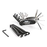WOTOW Bike Repair Tool Kit, 16 in 1 Bicycle Multitool with Tire Levers Hex Spoke Wrench, Multi Function Accessories Set for Road Mountain Bikes