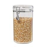 Oggi Large Clear Canister with Clamp Lid, 72 oz - Large Airtight Food Storage Container, for Kitchen & Pantry Storage of Bulk, Dry Foods, Pasta, Flour, Sugar, Coffee, Rice, Tea, Spices & Herbs