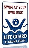 Pool Decorations Outdoor Pool Decor Swim At Your Own Risk Pool Sign Pool Deck Accessories Gifts Funny Warning Safety Plaque Signs For Swimming Pool Beach Water Park Decor Outdoor 8 X 12 Inch