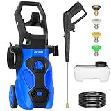 BILT HARD 1.76 GPM 2300 PSI Electric Pressure Washer, Power Motor with Stainless Steel Wand, 4 Spray Nozzles, Built-in Detergent Tank, 20Ft Hose, 35Ft Power Cord for Cars/Driveway/Fences/Home/Patios