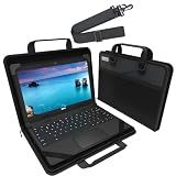 UZBL 11-11.6 Inch Zip Lite Always-on Chromebook Protective Hard Shell Case with Pouch & Shoulder Strap, Fits MacBook Neo 13 inch