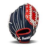 Franklin Sports unisex adult 12" - Trapeze Web Franklin Sports Baseball and Softball Glove Field Master USA Baseball Softball Mitt Adult, Red, White, Blue, 12.0 US