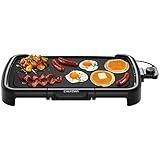 Chefman XL Electric Griddle with Removable Temperature Control, Immersible Flat Top Grill, Burger, Eggs, Pancake Griddle, Nonstick Extra Large Cooking Surface, Slide Out Drip Tray, 10 x 20 Inch