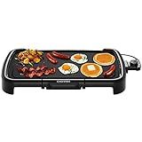 Chefman XL Electric Griddle with Removable Temperature Control, Immersible Flat Top Grill, Burger, Eggs, Pancake Griddle, Nonstick Extra Large Cooking Surface, Slide Out Drip Tray, 10 x 20 Inch