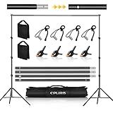 CPLIRIS Backdrop Stand for Parties, 8.5x10ft Adjustable Background Support System for Events Decoration, Baby Shower, Photography with Spring Clamps, Backdrop Clip, Sandbag and Carrying Bag