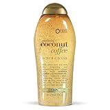 OGX Smoothing + Coconut Coffee Exfoliating Body Scrub with Arabica Coffee & Coconut Oil, Moisturizing Body Wash for Dry Skin, Paraben-Free with Sulfate-Free Surfactants, 19.5 Fl Oz