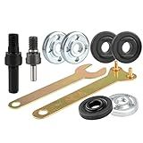 Yakamoz Drill Angle Grinder Adapter with Flange Nut Parts Set, 6mm and 10mm Drill Arbor Mandrel Adaptor with 3 Set Replacement Grinder Flange Nuts and Spanner Wrench Conversion Tool