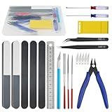 Bigstone 22 PCS Model Tools Kit Hobby Building Tools Craft Set Modeler Basic DIY Tools for Cars, Airplanes, Buildings, Gundam, Robots Models Building Repairing and Fixing