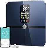 Body Fat Scale, Posture Extra Large Display Digital Bathroom Wireless Weight Scale Composition Analyzer with Heart Rate Heart Index & Body Shape Index with Free APP 400Lb Black