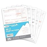 Blue Summit W2 Forms 2025 4 Part, 25 Employee Kit of W-2 Forms 2025 Tax Forms for QuickBooks and Accounting Software, 3 W3 Forms incuded, 25 Pack