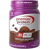 Premier Protein Powder, Chocolate Milkshake, 30g Protein, No Added Sugar, 100% Whey Protein, Keto Friendly, Soy & Gluten Free, 24.5 oz, 17 Servings (Packaging May Vary)