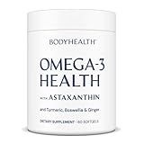 BodyHealth Omega 3 Health, Fish Oil Supplement for Women and Men, Heart and Brain Health, Fish Oil Pills, Fatty Acid Supplements, Omega 3 Vitamins - 60 Soft Gels