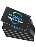 RFID Blocking Card 6 Pack, Bank Debit Credit Card Protector, Anti-Theft Contactless NFC Blocker, Entire Wallet Protection