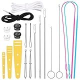 Fedmut Drawstring Threader Tool Set 20PCS with Loop Turner, Bodkin Sewing Tool, Elastic Threader, Hoodie String Drawstring and Cord Locks for Jacket, Pants, Sportswear and Hat Threading